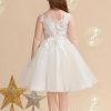 Flower Girl Dresses | A-line V-Neck Knee-Length Lace/Tulle Flower Girl Dress As Picture – Girls