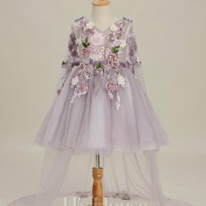 Flower Girl Dresses | A-line V-Neck Knee-Length Organza/Tulle Flower Girl Dress As Picture – Girls