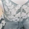 Flower Girl Dresses | A-line V-Neck Tea-Length Lace/Tulle Flower Girl Dress Dusty Blue – Girls