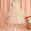 Flower Girl Dresses | Ball-Gown/Princess High Neck Knee-Length Tulle Flower Girl Dress As Picture – Girls