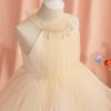 Flower Girl Dresses | Ball-Gown/Princess High Neck Knee-Length Tulle Flower Girl Dress As Picture – Girls