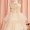 Flower Girl Dresses | Ball-Gown/Princess High Neck Knee-Length Tulle Flower Girl Dress As Picture – Girls