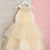 Flower Girl Dresses | Ball-Gown/Princess High Neck Knee-Length Tulle Flower Girl Dress As Picture – Girls