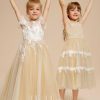 Flower Girl Dresses | Ball-Gown/Princess Scoop Detachable/Court Train Lace/Tulle Flower Girl Dress Champagne – Girls