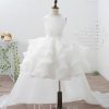 Flower Girl Dresses | Ball-Gown/Princess Scoop Detachable/Knee-Length Organza/Satin Flower Girl Dress Ivory – Girls