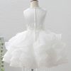 Flower Girl Dresses | Ball-Gown/Princess Scoop Detachable/Knee-Length Organza/Satin Flower Girl Dress Ivory – Girls