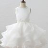 Flower Girl Dresses | Ball-Gown/Princess Scoop Detachable/Knee-Length Organza/Satin Flower Girl Dress Ivory – Girls