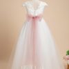 Flower Girl Dresses | Ball-Gown/Princess Scoop Floor-Length Lace Flower Girl Dress Ivory – Girls