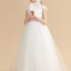 Flower Girl Dresses | Ball-Gown/Princess Scoop Floor-Length Lace Flower Girl Dress Ivory – Girls