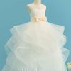 Flower Girl Dresses | Ball-Gown/Princess Scoop Floor-Length Lace/Satin/Tulle Flower Girl Dress Ivory – Girls