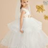 Flower Girl Dresses | Ball-Gown/Princess Scoop Floor-Length Lace/Satin/Tulle Flower Girl Dress Ivory – Girls