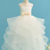 Flower Girl Dresses | Ball-Gown/Princess Scoop Floor-Length Lace/Satin/Tulle Flower Girl Dress Ivory – Girls