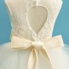 Flower Girl Dresses | Ball-Gown/Princess Scoop Floor-Length Lace/Satin/Tulle Flower Girl Dress Ivory – Girls