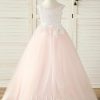 Flower Girl Dresses | Ball-Gown/Princess Scoop Floor-Length Lace/Tulle Flower Girl Dress As Picture – Girls