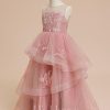 Flower Girl Dresses | Ball-Gown/Princess Scoop Floor-Length Lace/Tulle Flower Girl Dress As Picture – Girls