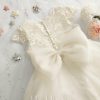 Flower Girl Dresses | Ball-Gown/Princess Scoop Floor-Length Lace/Tulle Flower Girl Dress Ivory – Girls