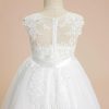 Flower Girl Dresses | Ball-Gown/Princess Scoop Floor-Length Lace/Tulle Flower Girl Dress Ivory – Girls