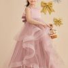 Flower Girl Dresses | Ball-Gown/Princess Scoop Floor-Length Satin/Tulle Flower Girl Dress Dusty Rose – Girls