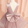 Flower Girl Dresses | Ball-Gown/Princess Scoop Floor-Length Satin/Tulle Flower Girl Dress Dusty Rose – Girls