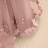 Flower Girl Dresses | Ball-Gown/Princess Scoop Floor-Length Satin/Tulle Flower Girl Dress Dusty Rose – Girls