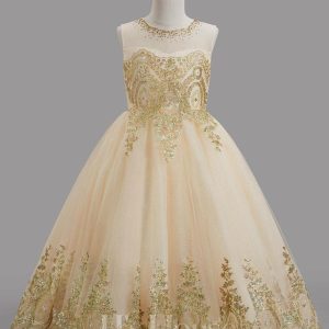 Flower Girl Dresses | Ball-Gown/Princess Scoop Floor-Length Tulle Flower Girl Dress As Picture – Girls