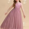 Flower Girl Dresses | Ball-Gown/Princess Scoop Floor-Length Tulle Flower Girl Dress As Picture – Girls