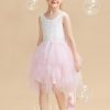 Flower Girl Dresses | Ball-Gown/Princess Scoop Knee-Length Lace/Tulle Flower Girl Dress Blushing Pink – Girls