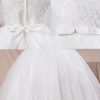 Flower Girl Dresses | Ball-Gown/Princess Scoop Knee-Length Lace/Tulle Flower Girl Dress Ivory – Girls