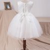 Flower Girl Dresses | Ball-Gown/Princess Scoop Knee-Length Lace/Tulle Flower Girl Dress Ivory – Girls