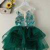 Flower Girl Dresses | Ball-Gown/Princess Scoop Knee-Length Lace/Tulle/Sequin Flower Girl Dress Dark Green – Girls