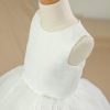 Flower Girl Dresses | Ball-Gown/Princess Scoop Knee-Length Satin/Tulle Flower Girl Dress Ivory – Girls