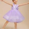 Flower Girl Dresses | Ball-Gown/Princess Scoop Knee-Length Satin/Tulle Flower Girl Dress Lilac – Girls