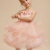 Flower Girl Dresses | Ball-Gown/Princess Scoop Knee-Length Tulle Flower Girl Dress Pearl Pink – Girls