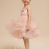 Flower Girl Dresses | Ball-Gown/Princess Scoop Knee-Length Tulle Flower Girl Dress Pearl Pink – Girls