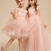 Flower Girl Dresses | Ball-Gown/Princess Scoop Knee-Length Tulle Flower Girl Dress Pearl Pink – Girls