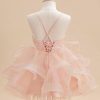 Flower Girl Dresses | Ball-Gown/Princess Scoop Knee-Length Tulle Flower Girl Dress Pearl Pink – Girls