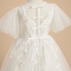 Flower Girl Dresses | Ball-Gown/Princess Scoop Sweep Train Lace/Tulle Flower Girl Dress Ivory – Girls