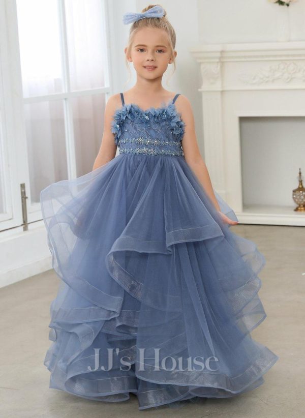 Flower Girl Dresses | Ball-Gown/Princess Square Floor-Length Lace/Tulle Flower Girl Dress As Picture – Girls