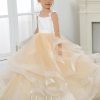 Flower Girl Dresses | Ball-Gown/Princess Square Floor-Length Tulle Flower Girl Dress Champagne – Girls