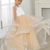 Flower Girl Dresses | Ball-Gown/Princess Square Floor-Length Tulle Flower Girl Dress Champagne – Girls