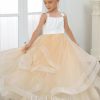 Flower Girl Dresses | Ball-Gown/Princess Square Floor-Length Tulle Flower Girl Dress Champagne – Girls