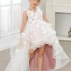 Flower Girl Dresses | Ball-Gown/Princess V-Neck Asymmetrical Tulle Flower Girl Dress Dusty Rose – Girls