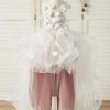 Flower Girl Dresses | Ball-Gown/Princess V-Neck Asymmetrical Tulle Flower Girl Dress Dusty Rose – Girls