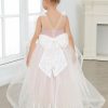 Flower Girl Dresses | Ball-Gown/Princess V-Neck Asymmetrical Tulle Flower Girl Dress Dusty Rose – Girls