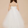 Flower Girl Dresses | Ball-Gown/Princess V-Neck Floor-Length Lace/Tulle Flower Girl Dress Ivory – Girls