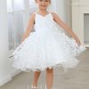 Flower Girl Dresses | Ball-Gown/Princess V-Neck Knee-Length Tulle Flower Girl Dress Ivory – Girls