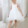 Flower Girl Dresses | Ball-Gown/Princess V-Neck Knee-Length Tulle Flower Girl Dress Ivory – Girls