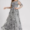 Formal & Evening | A-line Boat Neck Illusion Floor-Length Lace Evening Dress As Picture – Womens