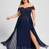 Formal & Evening | A-line Cold Shoulder Off the Shoulder Floor-Length Lace Chiffon Evening Dress With Sequins As Picture – Womens