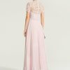 Formal & Evening | A-line High Neck Floor-Length Lace Chiffon Evening Dress As Picture – Womens